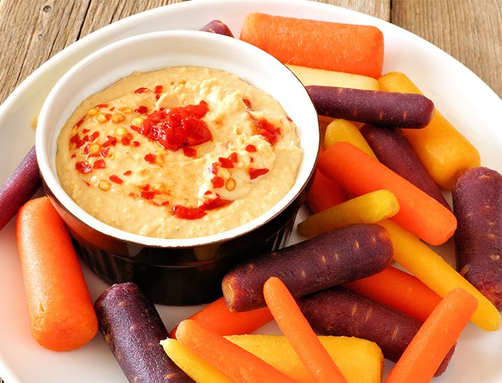 Hummus and carrots.