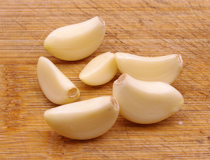 Peeled garlic.