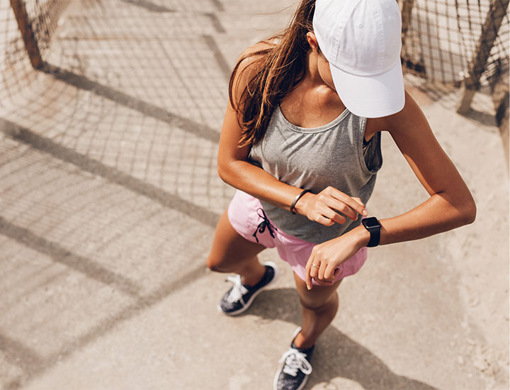 Woman exercising outside