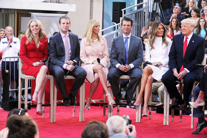 Donald Trump and his family on the Today show in 2016