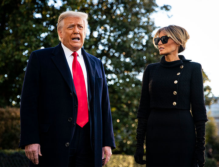 Donald Trump and Melania Trump standing together