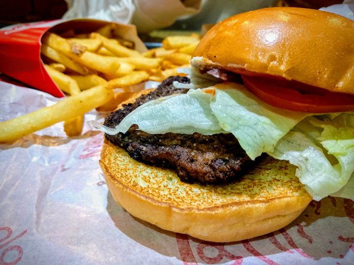 Wendy's double cheeseburger and fries