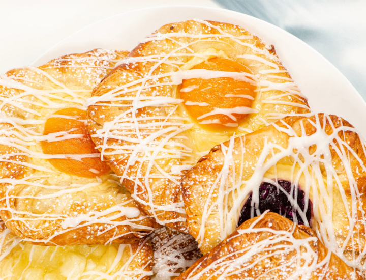 Breakfast danishes on a plate