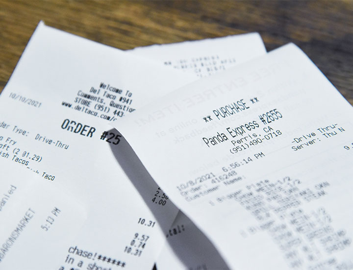 image of receipts