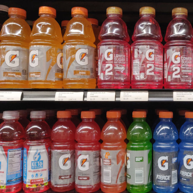 gatorade on shelves in store