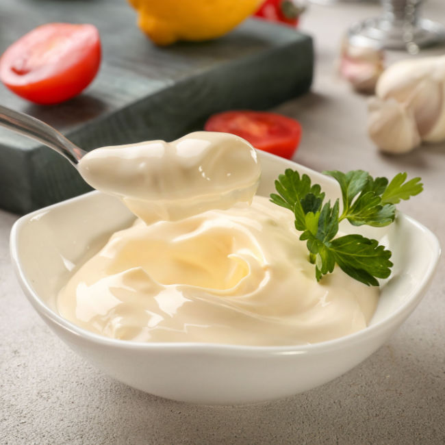 small bowl of mayonnaise