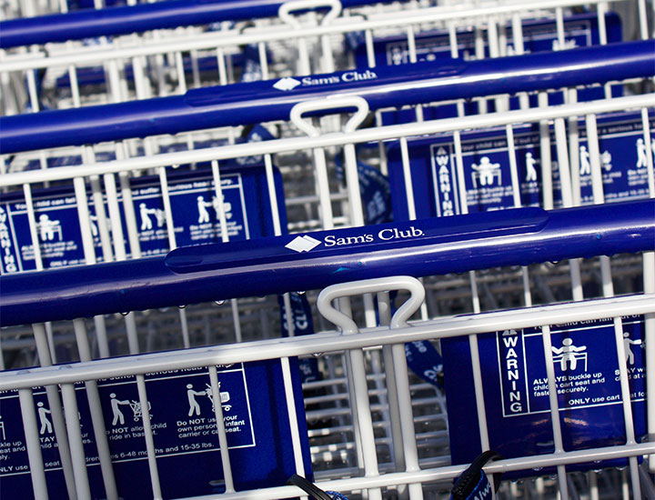 Sam's Club shopping carts