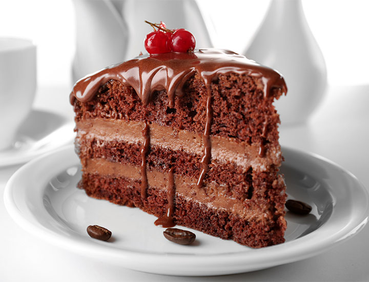 Slice of chocolate cake