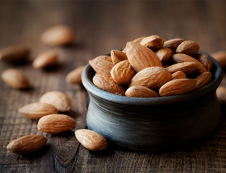 Small bowl of almonds