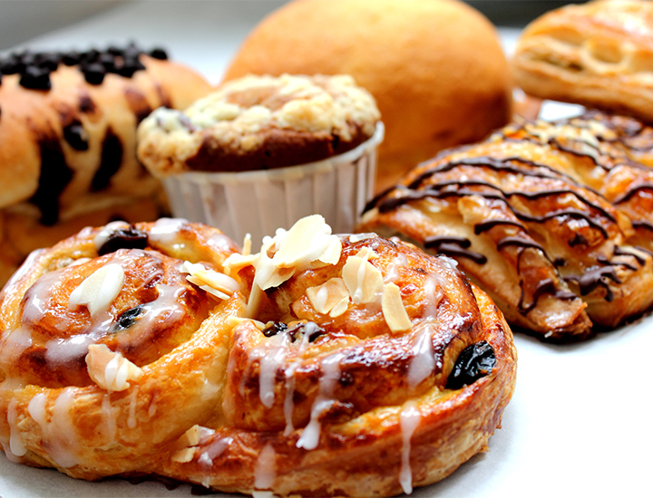 Sugary pastries on a table