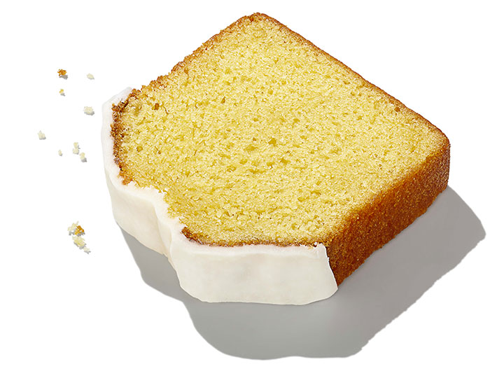 Slice of Dunkin's new Iced Lemon Loaf Cake