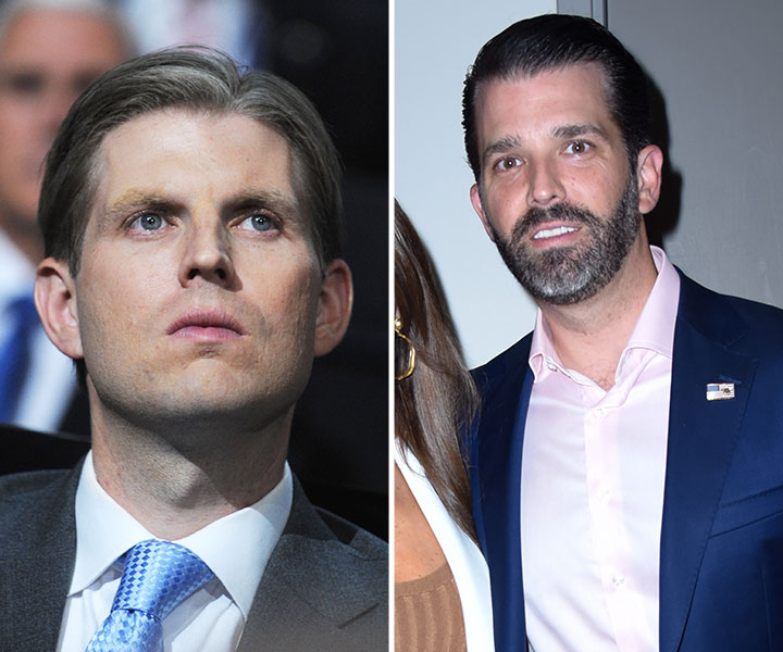 Side by side image of Eric Trump and Donald Trump Jr.