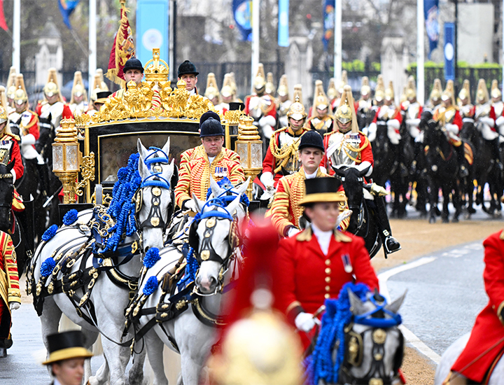 King Charles and Queen Camilla arrive at Westminster Abbey for the coronation