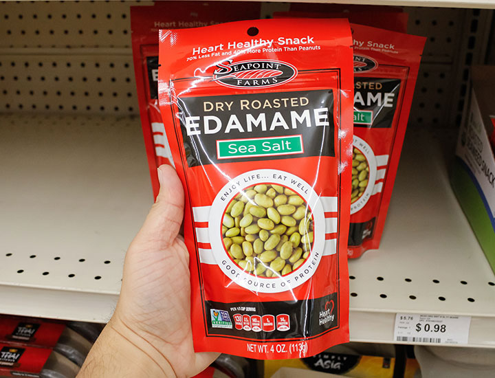 Bag of roasted edamame