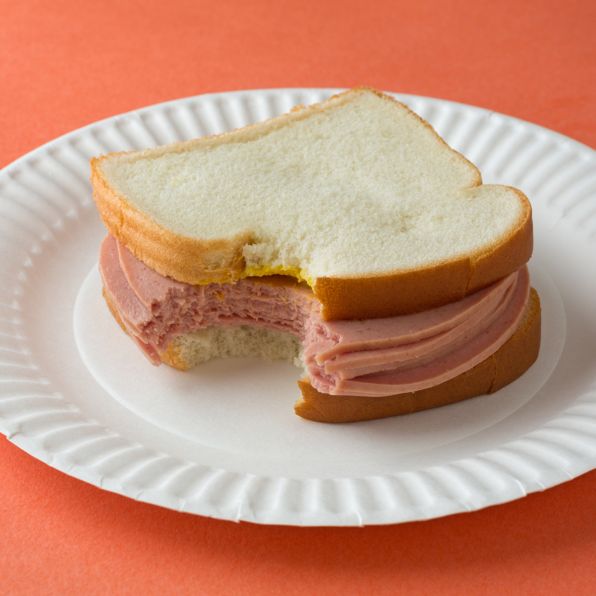 white bread and bologna sandwich