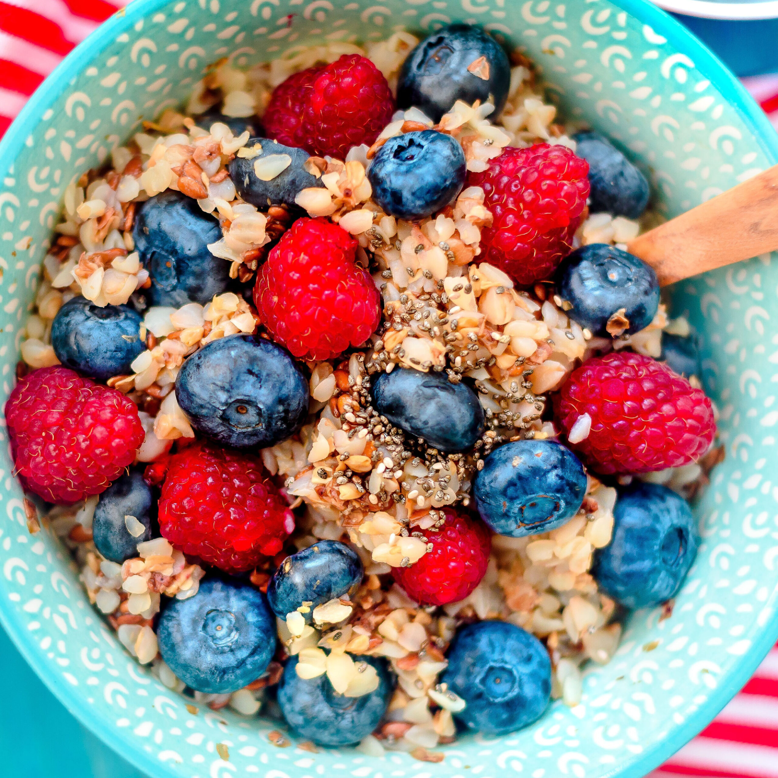 buckwheat porridge topped with berries