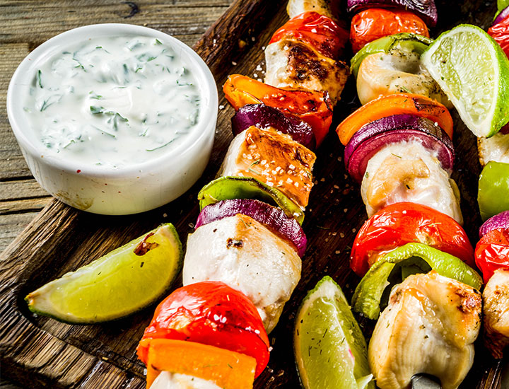 Kebabs with Tzatziki sauce