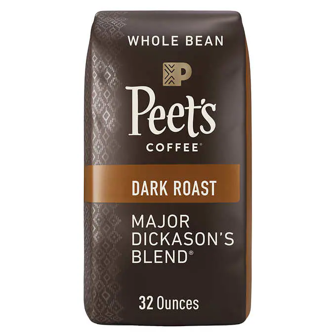 Peet's Coffee Major Dickason's Blend Dark Roast Whole Bean Coffee product costco isolated