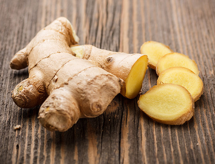 Sliced ginger root