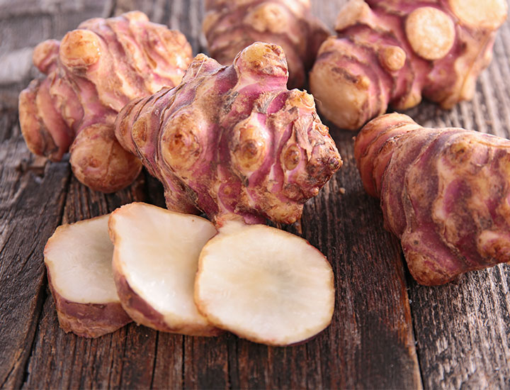 Sliced Jerusalem artichoke