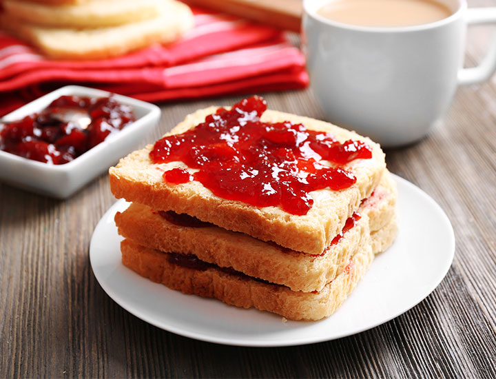 Toast with jam