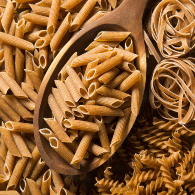 various whole wheat pastas