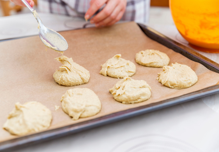 Woman making cookies