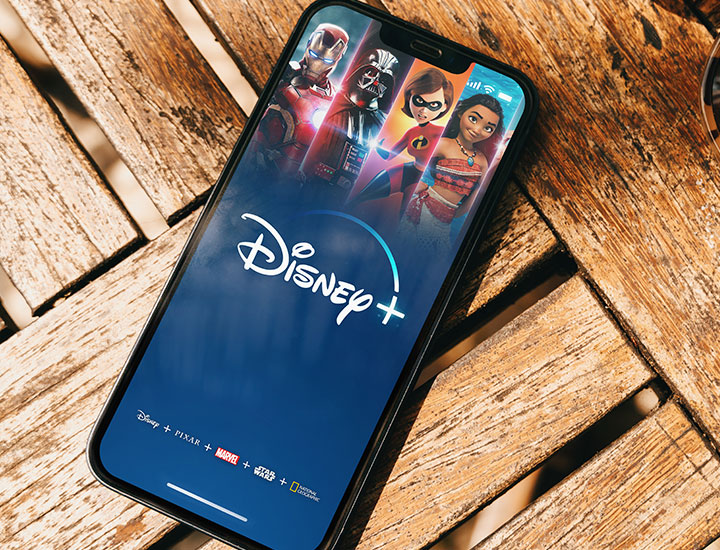 Disney+ app on smartphone