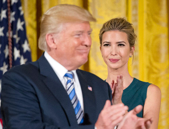 Donald and Ivanka Trump host a business event at the White House in Washington DC