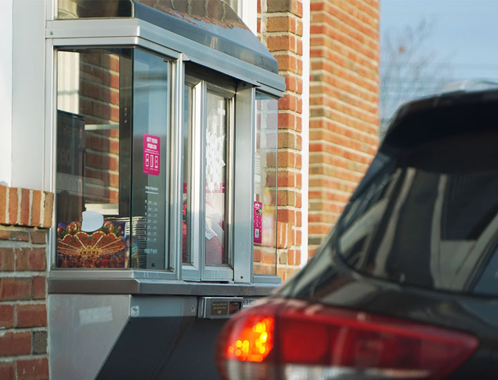 Dunkin' Donuts drive thru window