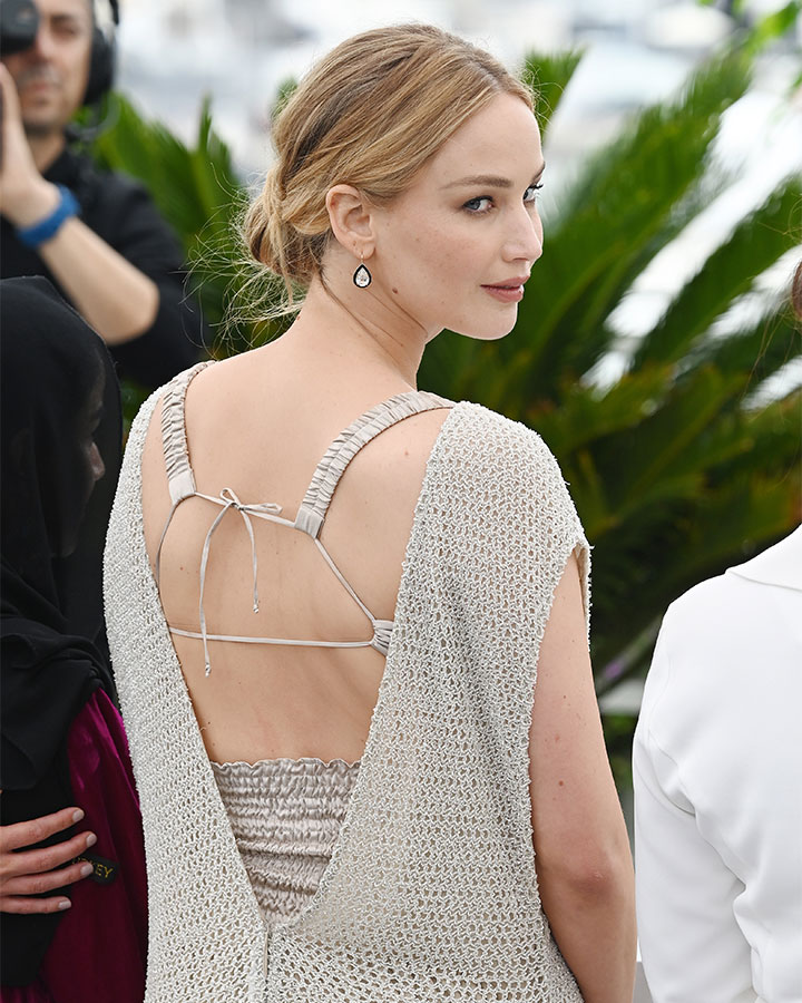 Jennifer Lawrence backless Dior dress