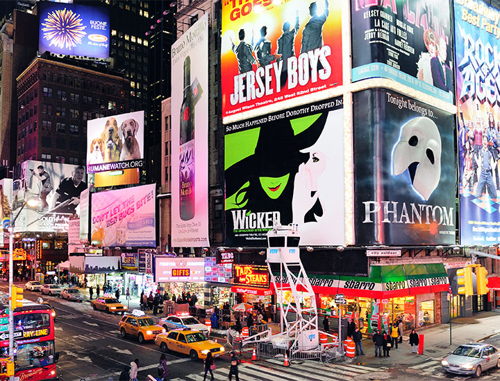 Broadway billboards in New York City