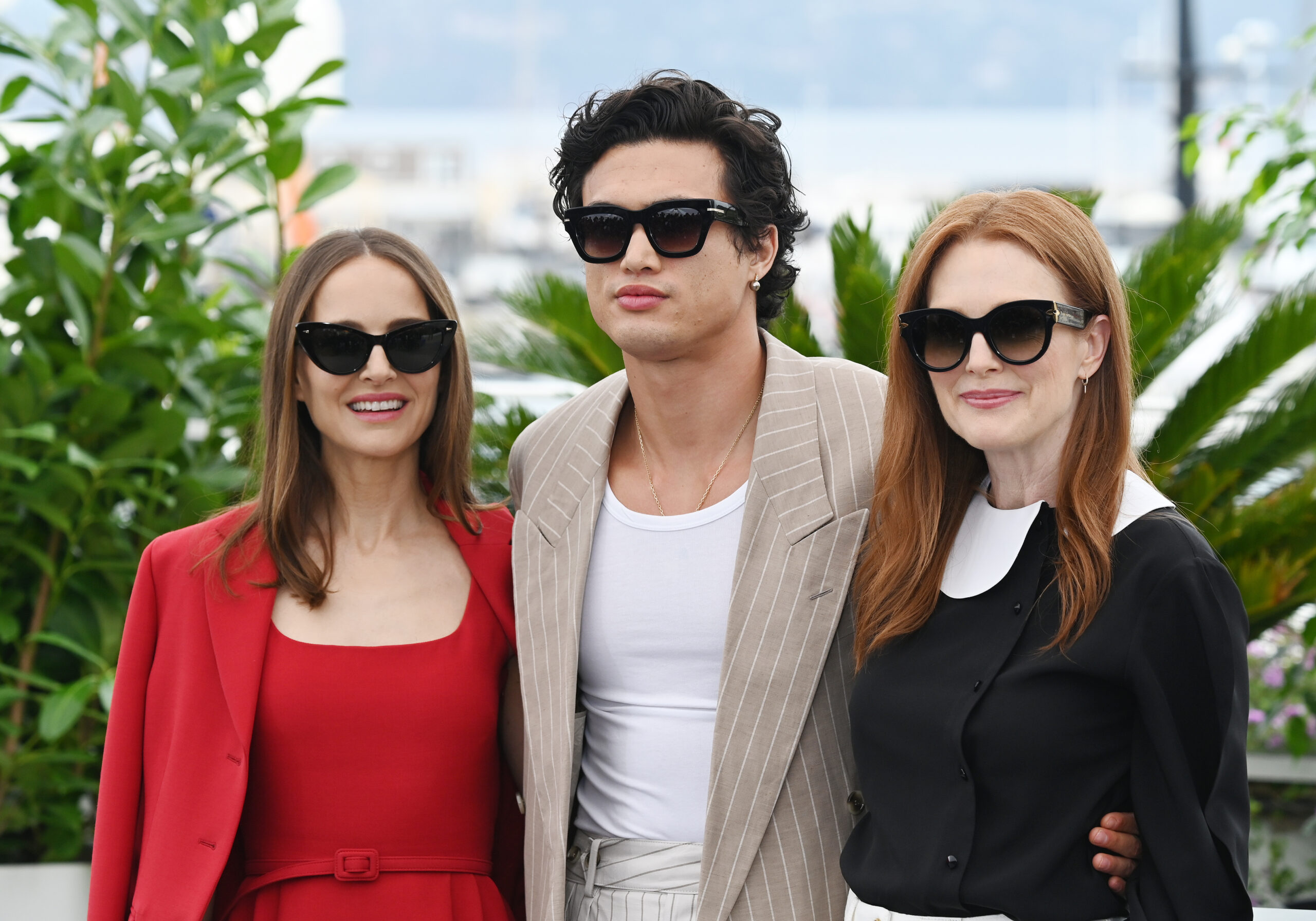 Natalie Portman, Julianne Moore, and Charles Melton