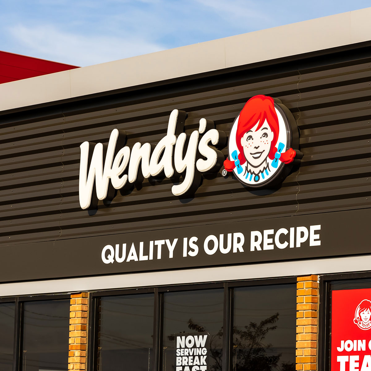 wendy's storefront white lettering front of store