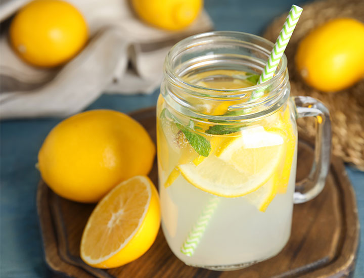 Glass of lemonade