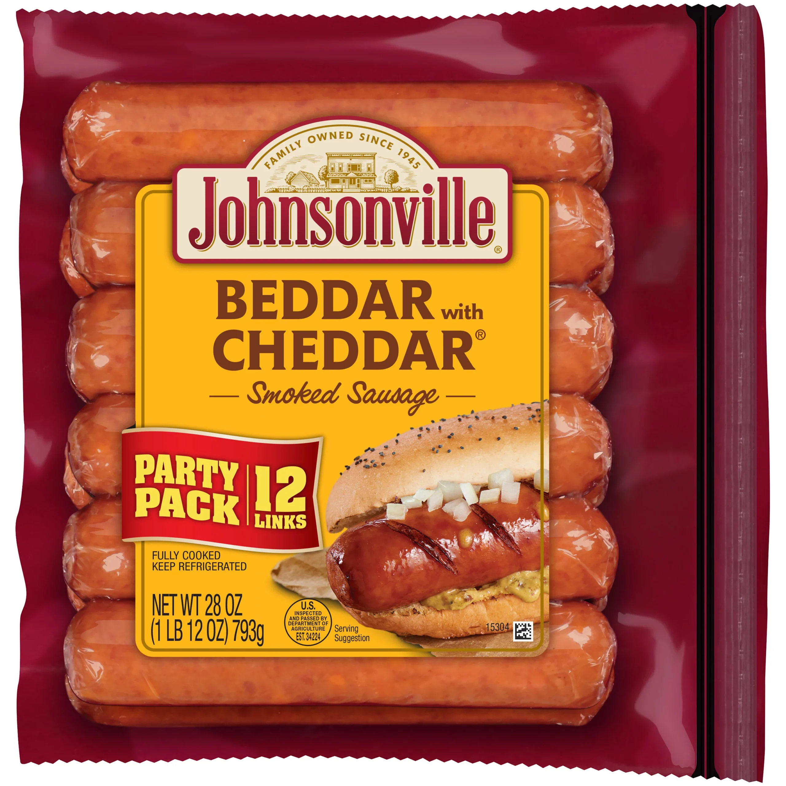 Johnsonville beddar cheddar sausage links