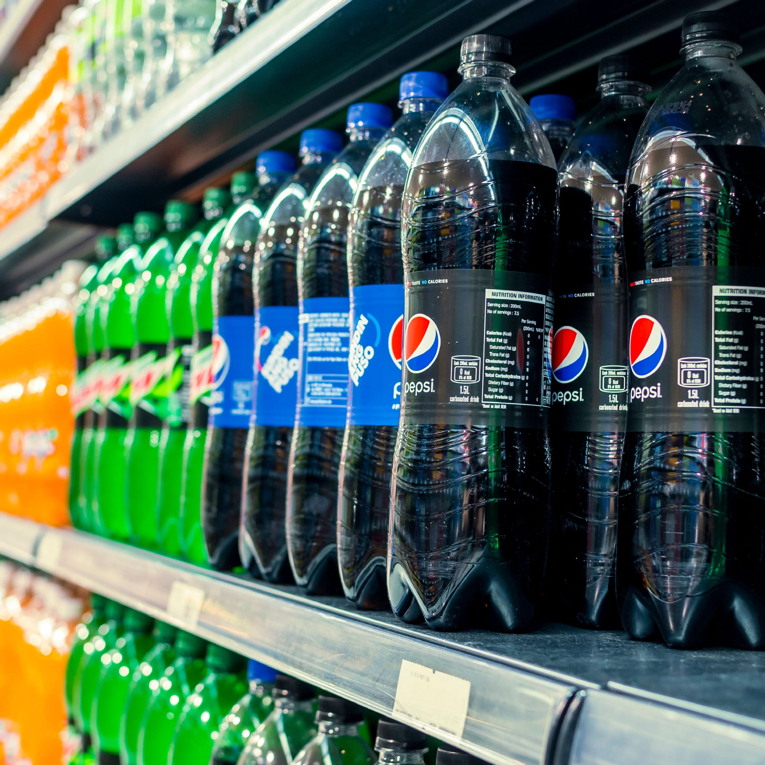 soda aisle in a store