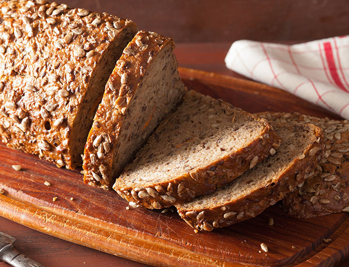 Whole grain bread with seeds