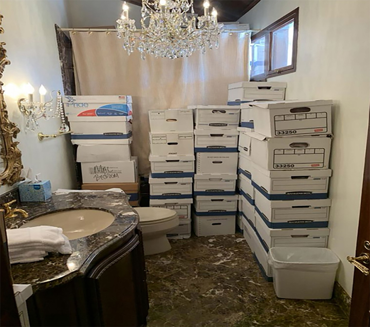 Boxes of documents seen at Trump's Mar-a-Lago club lake bathroom