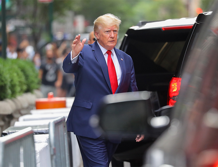 Donald Trump seen leaving Trump Tower in 2022