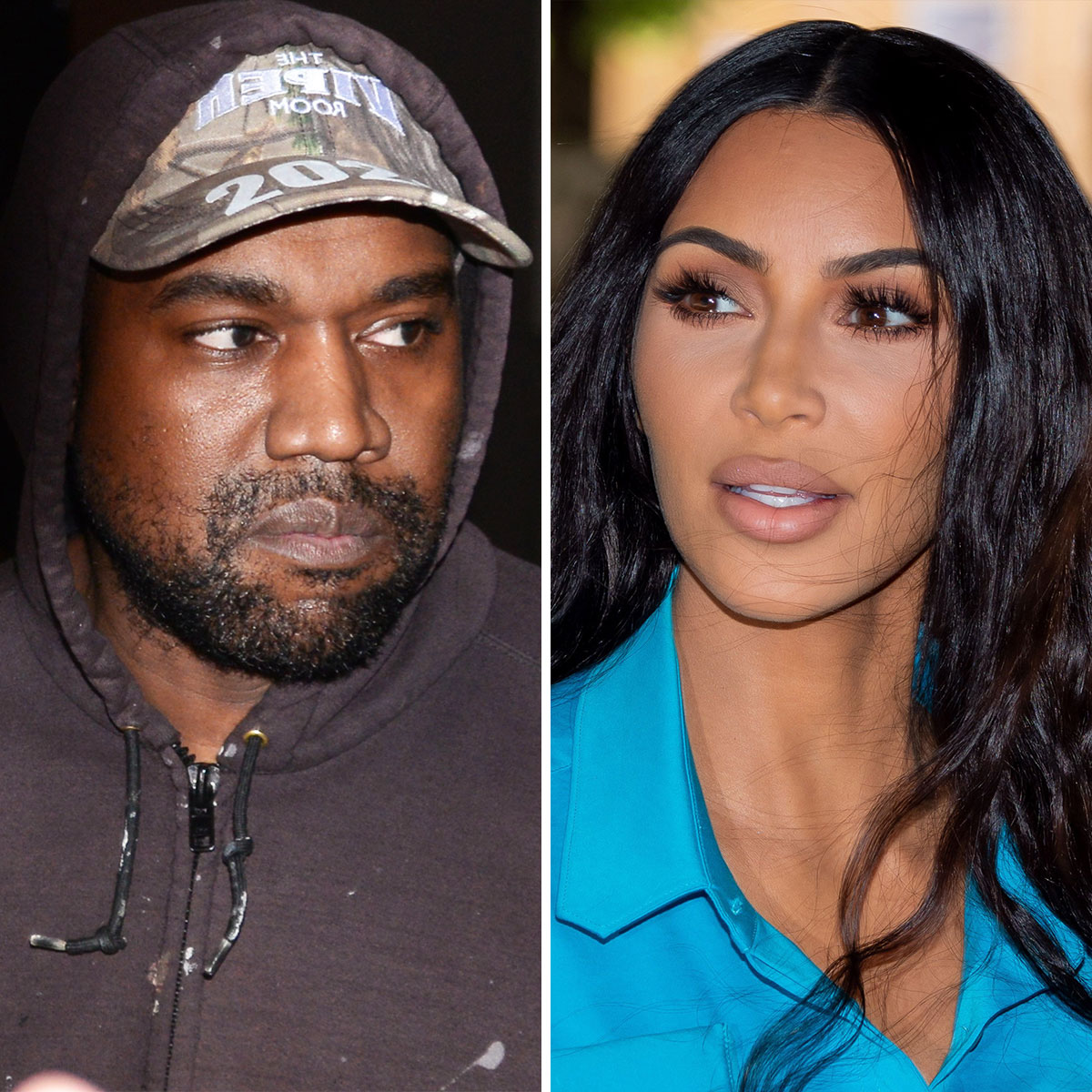 kanye west kim kardashian side-by-side headshots