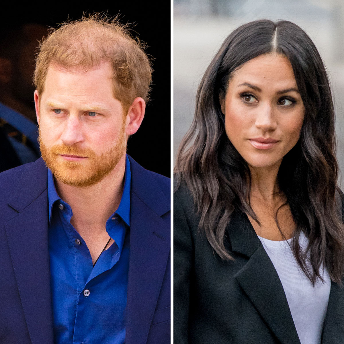 prince harry meghan markle side-by-side headshots diptych