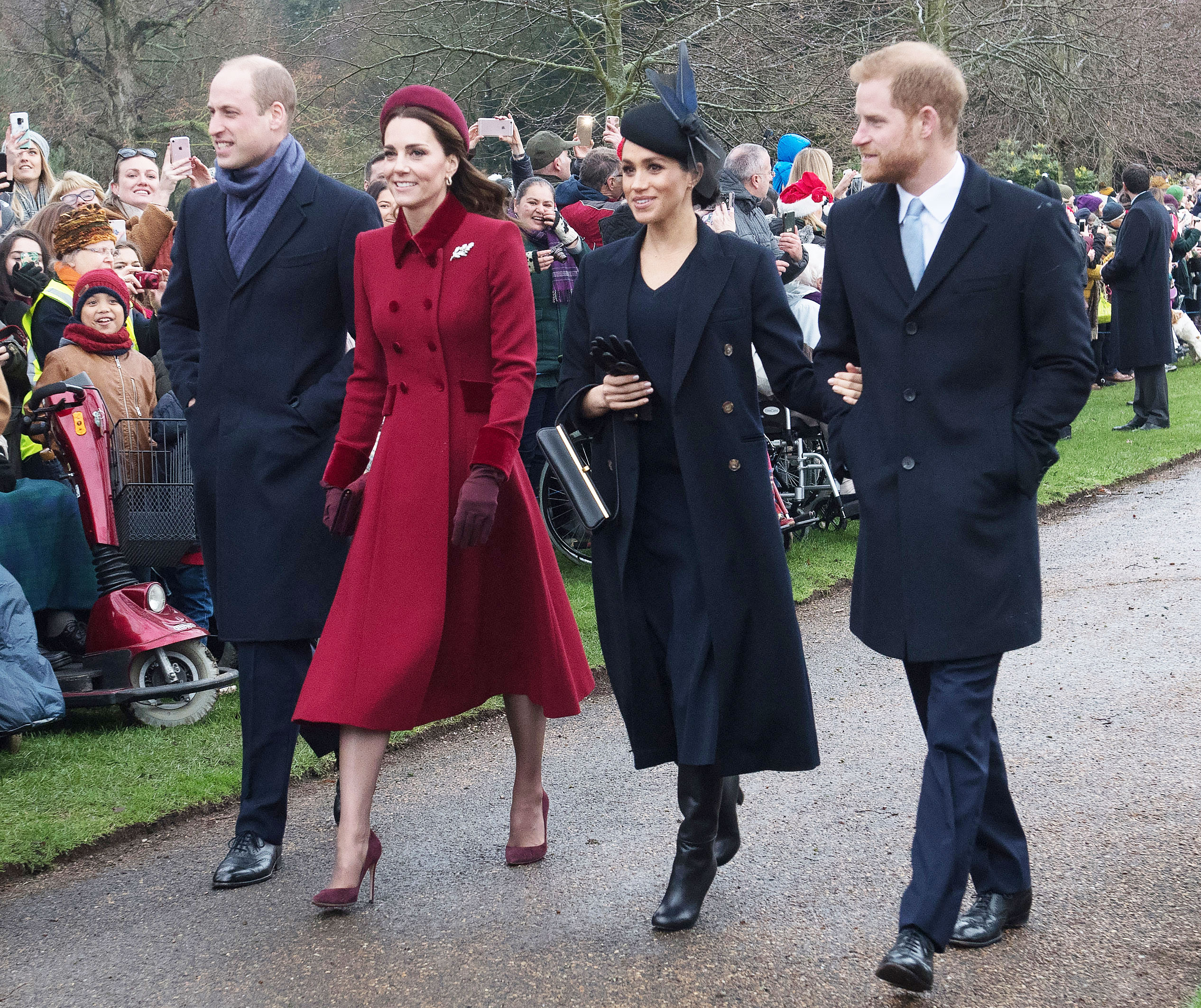 Prince William Kate Middleton Prince Harry Meghan Markle Christmas 2018 church service