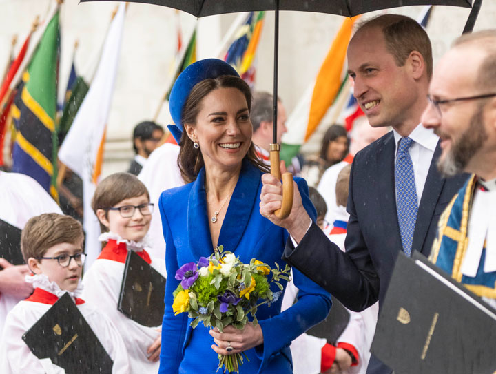 Prince William Kate Middleton Commonwealth Day 2022 umbrella