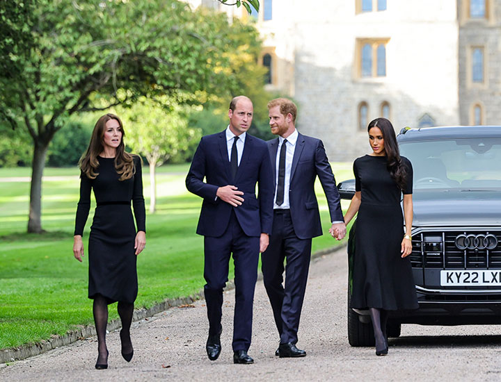 Kate Middleton Prince William Prince Harry Meghan Markle long walk