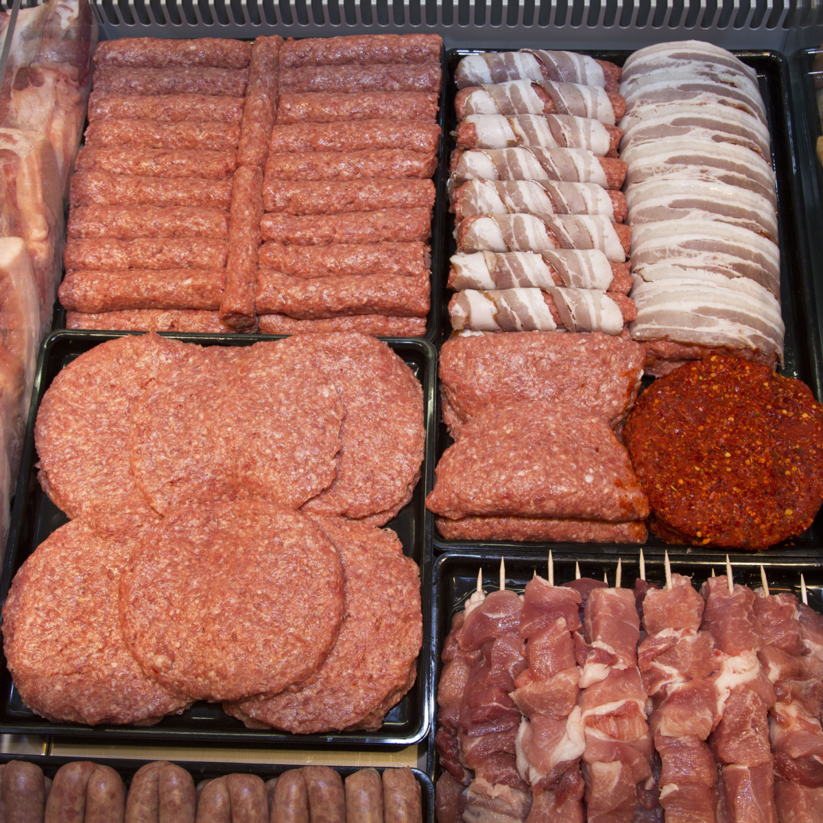 various deli meats on tray