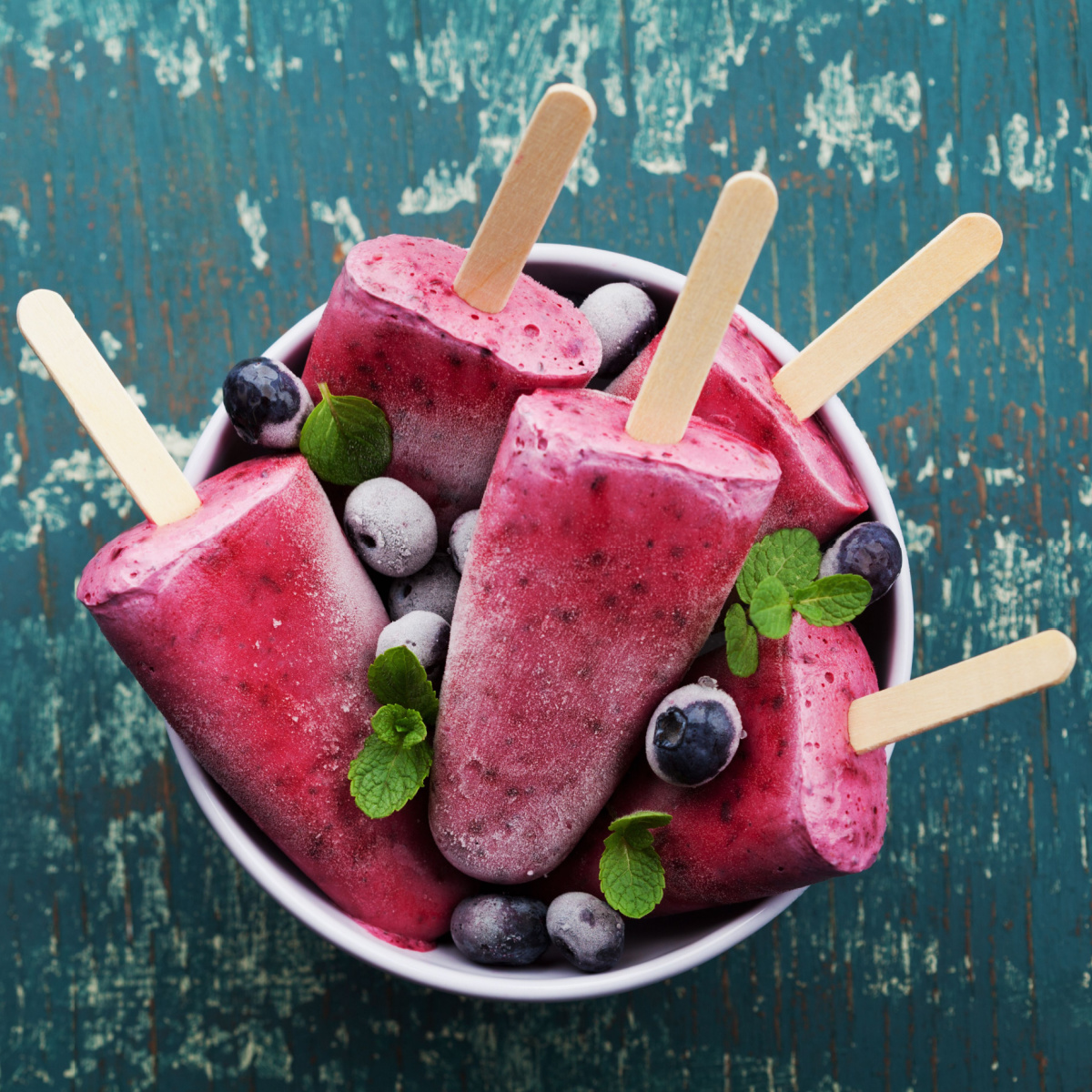 fruit sorbet popsicles in a cup