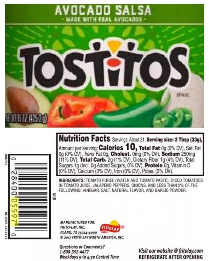 Tostitos Avocado Salsa Dip mislabeling recall information