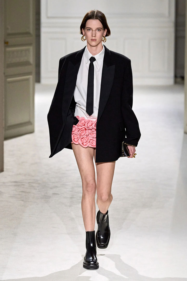 Valentino Fall Winter 2023 ready to wear collection pink rose skirt