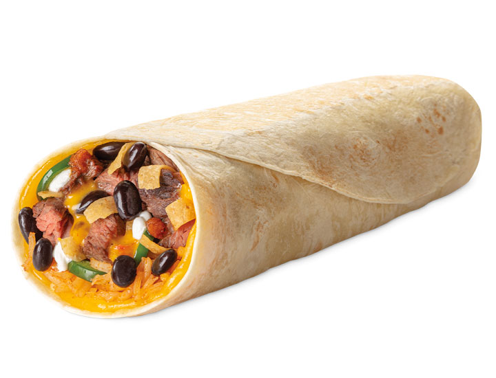 Baja Fresh nacho burrito with steak